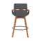 Armen Living Baylor 26" Gray Faux Leather and Walnut Wood Swivel Bar Stool LCBABAWAGR26 - alternate 6